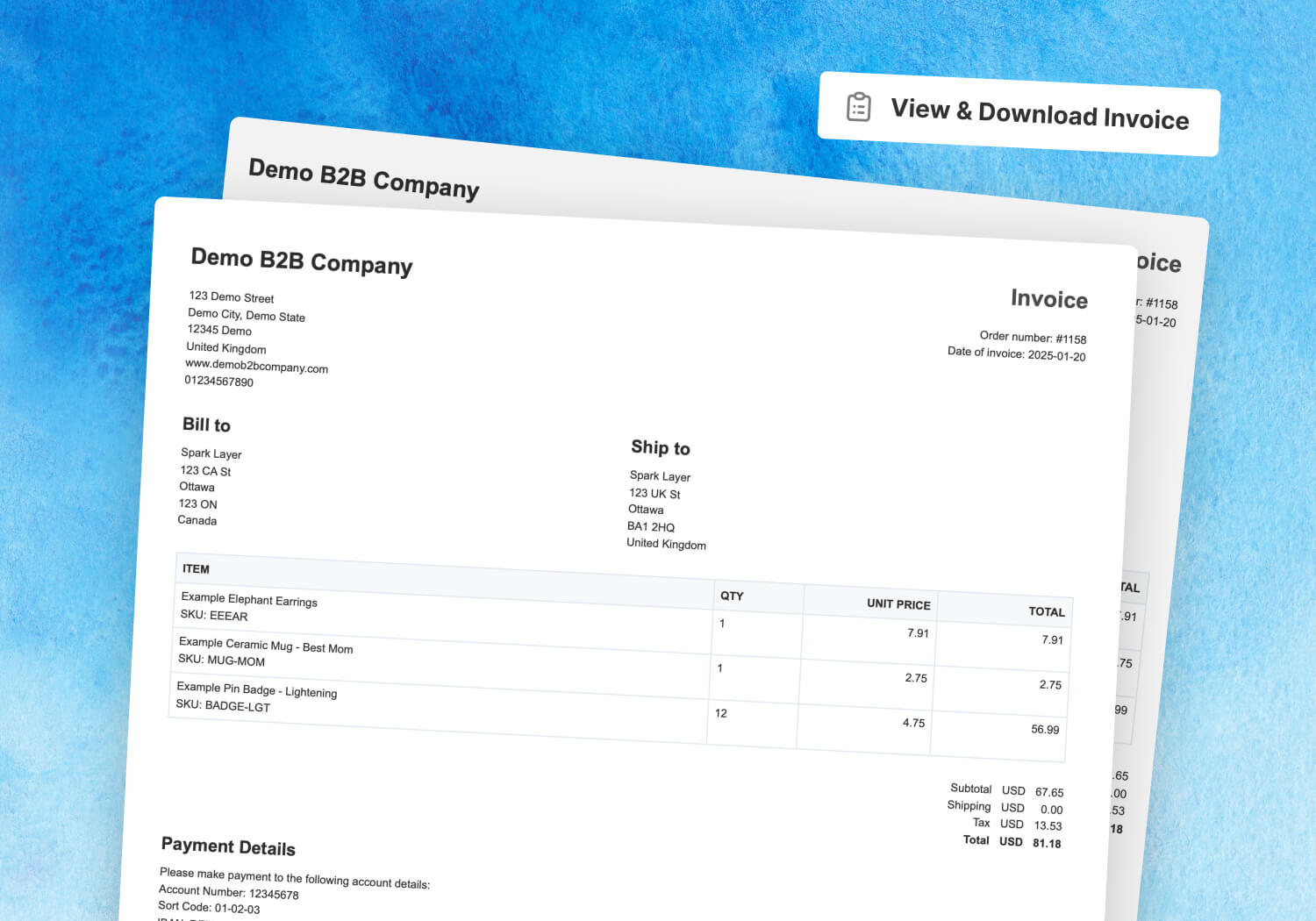 SparkLayer launches new invoicing tool, making it simple for businesses to manage their online B2B invoicing