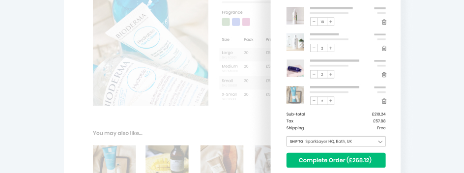 SparkLayer converts the frontend into a B2B ordering system