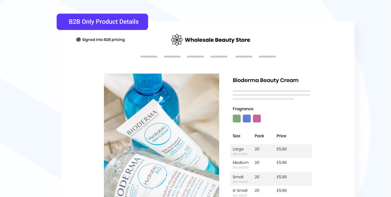 Shopify B2B Product template