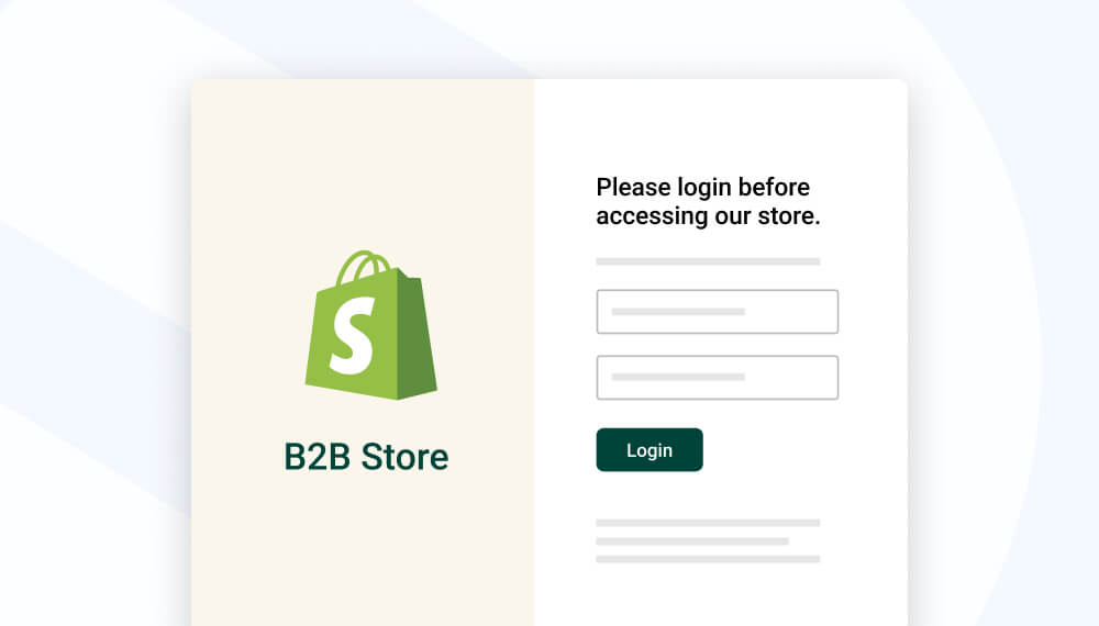 Shopify B2B Login page