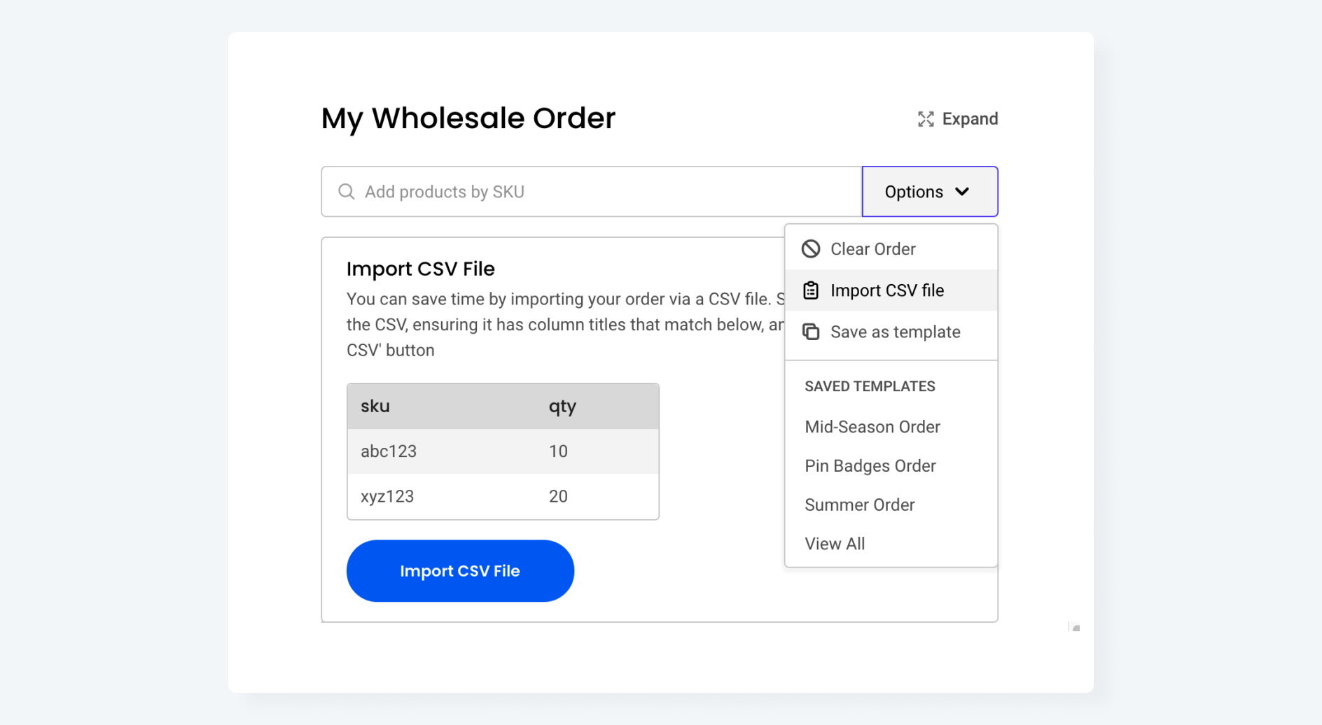 Bulk importing orders via CSV