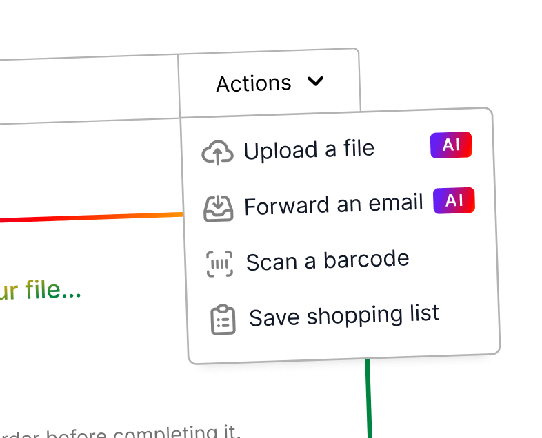 Build carts instantly with AI